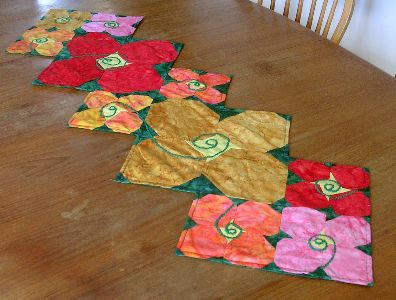 A quilt project, 'Snowflower,' by Joy-Lily.