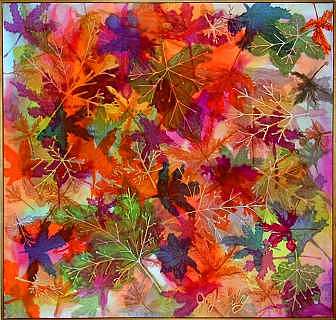 Silk painting by Joy-Lily of autumn leaves. Click to enlarge.