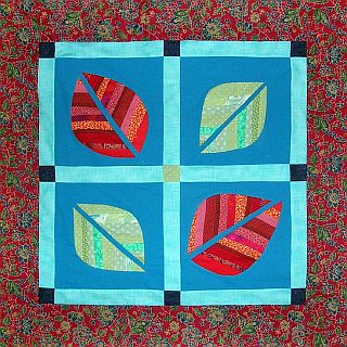 Red leaf quilt by Joy-Lily