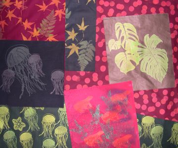 fabrics by Joy-Lily: leaves and jellyfish