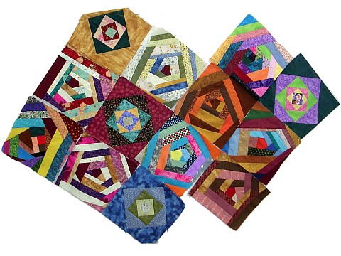 Intentionally irregular quilt pieces by Joy-Lily.